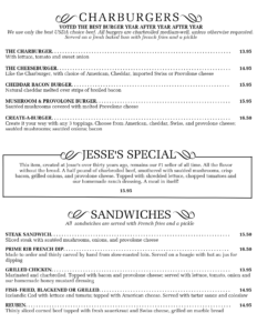 Dinner Menu – Jesse’s Steak and Seafood